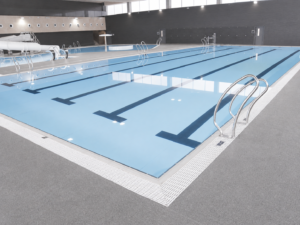 Piscina cubierta de competición Myrtha Pools, construcción de piscinas municipales.