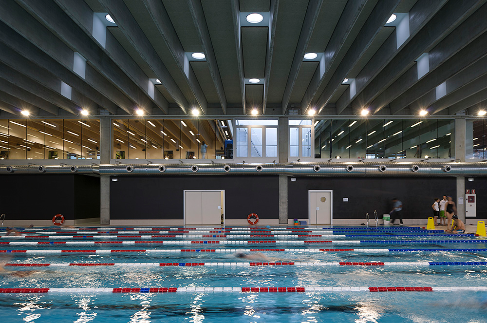 Piscina cubierta de competición Myrtha en Centre Esportiu Municipal Trèvol Lleida.